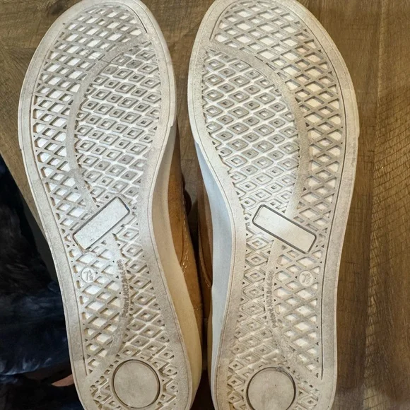 Tan Women's Sneaker Boots with White Sherpa Lining And Fold Over Ankle - Picture 5 of 8